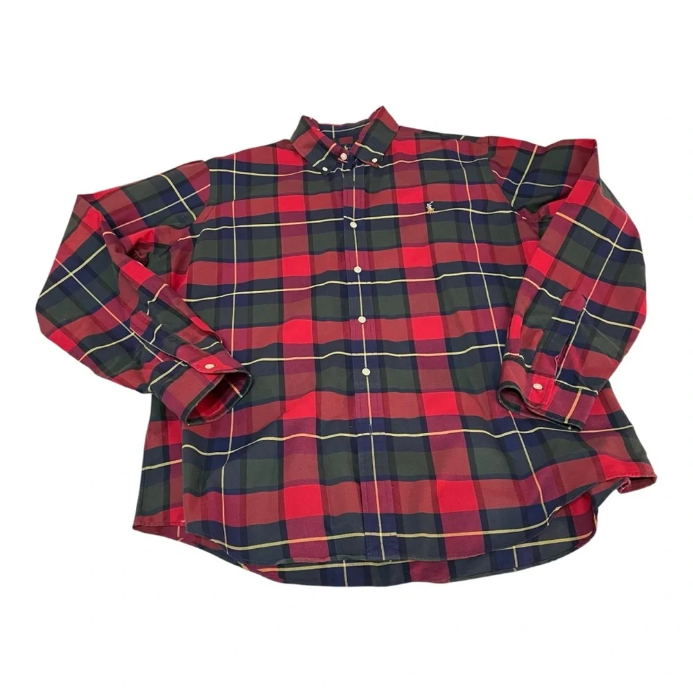 Polo Ralph Lauren Plaid Button Down Casual Dress Shirt Pony Emblem Classic Fit